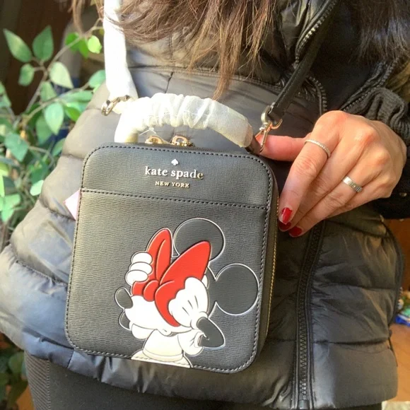 Authentic KATE SPADE leather Minnie Mouse Disney X zip around Crosby/Satchel - Picture 13 of 16